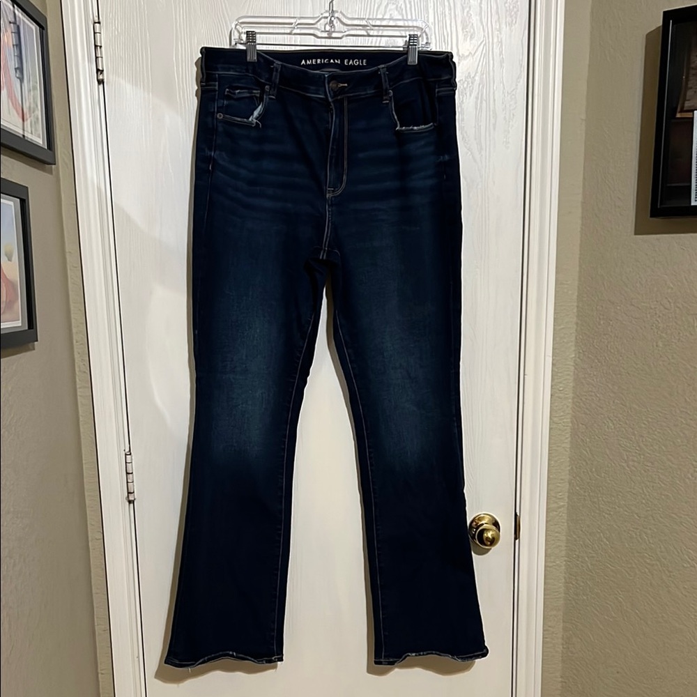 American Eagle Outfitters Women's Boot Cut Jeans - Dark Blue